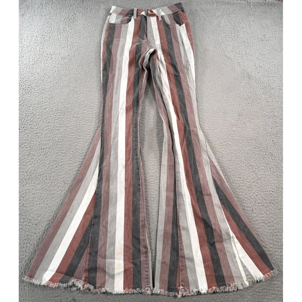 Saints & Hearts Jeans Womens Small Brown Flared Leg Bohemian Western Cowgirl